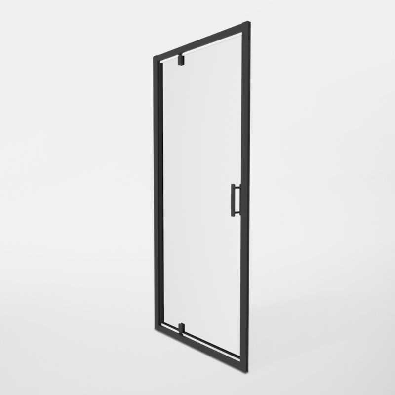 Drzwi prysznicowe wahadłowe GoodHome Beloya 90 cm czarne / transparentne