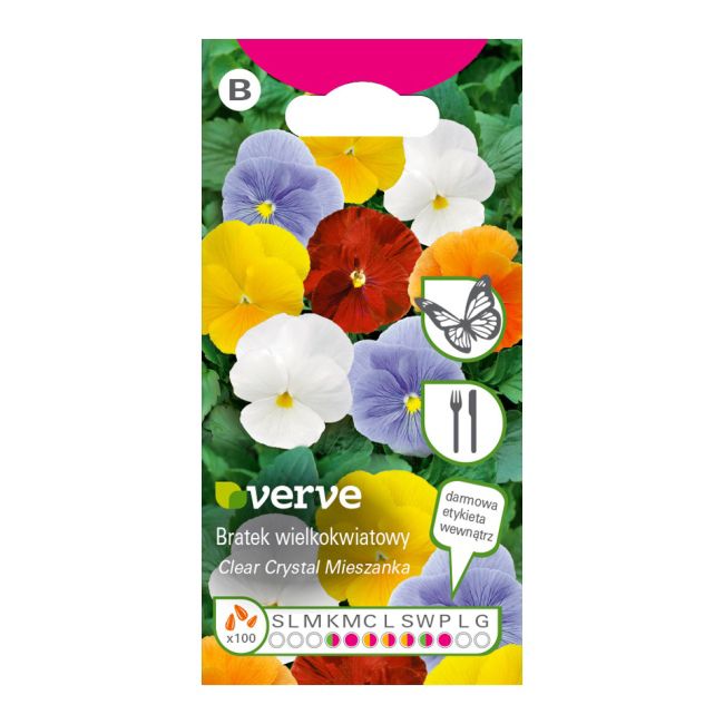 Nasiona bratek wielkokwiatowy Clear Crystal Verve