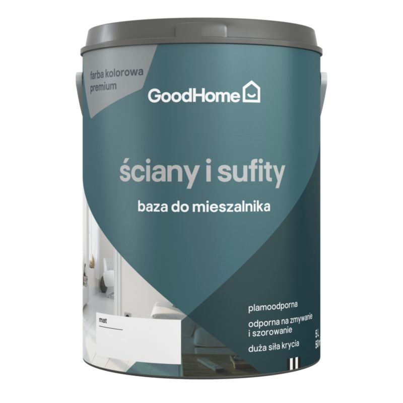 Baza Farba plamoodporna GoodHome Ściany i Sufityium Ściany i Sufity 5 l mat BC
