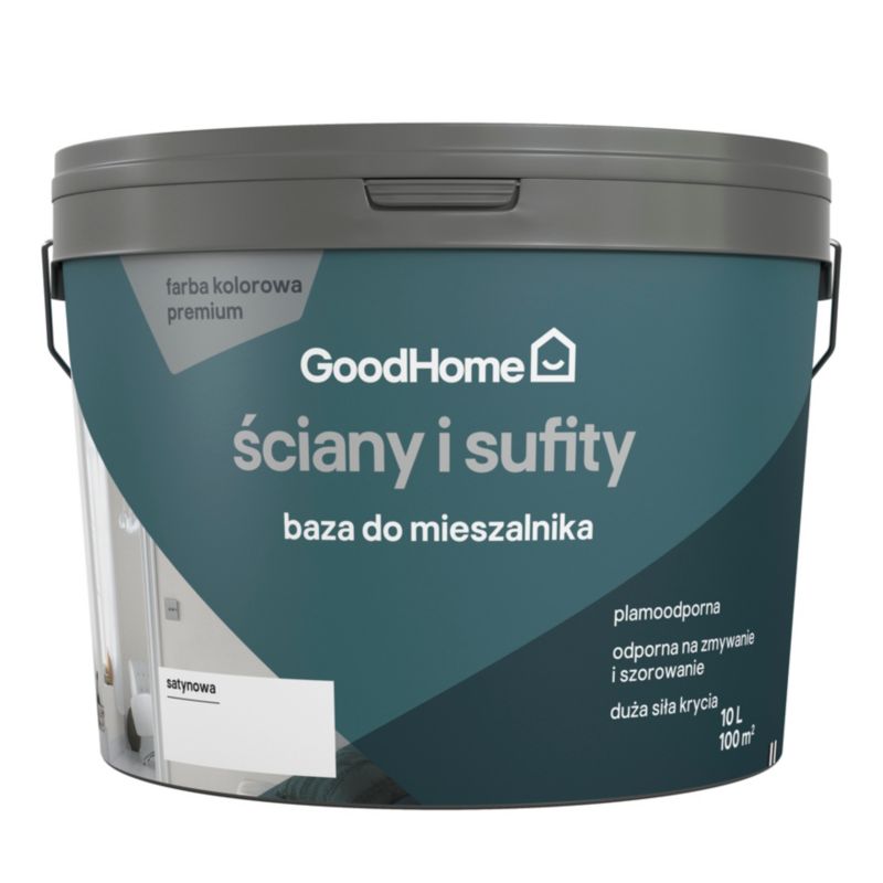 Baza Farba plamoodporna GoodHome Ściany i Sufityium Ściany i Sufity 10 l satyna BC