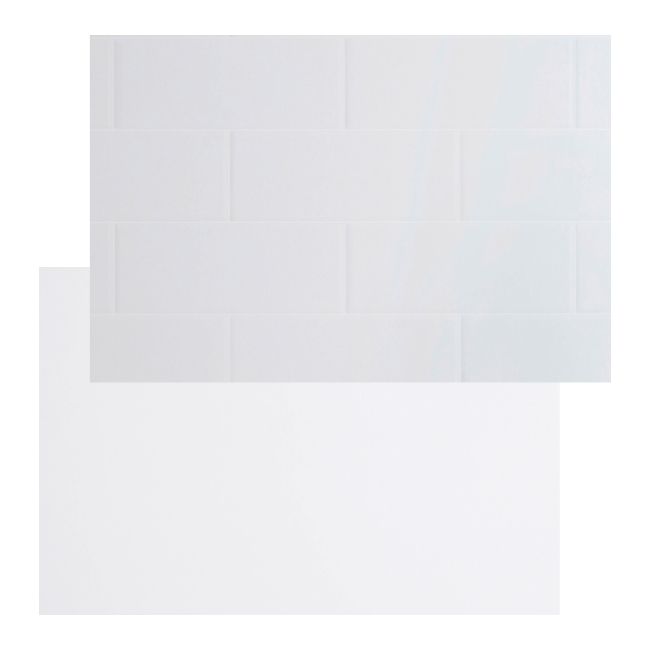 Panel przyblatowy laminowany GoodHome Nepeta 0,3 x 60 x 200 cm płytki metro / biały połysk