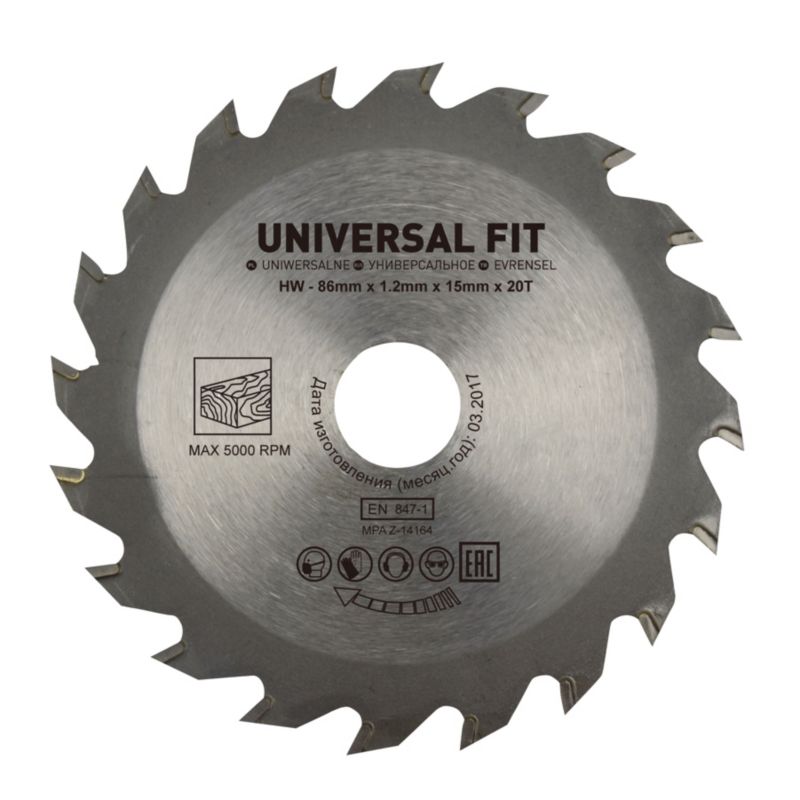 Tarcza do drewna Universal Fit 86 x 15 mm 20T