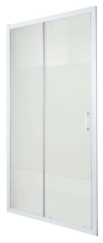 Drzwi prysznicowe przesuwne Onega 100 cm biały/wzór