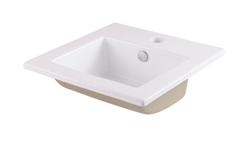 Umywalka wpuszczana GoodHome Tahoe ceramiczna 42,5 x 42,5 cm biała