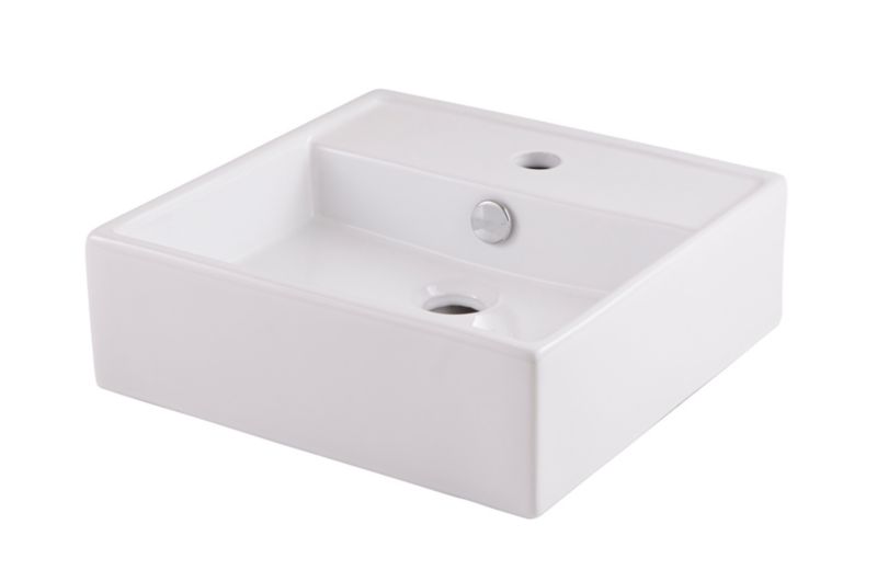 Umywalka nablatowa ceramiczna GoodHome Hendra 38 x 38 cm biała