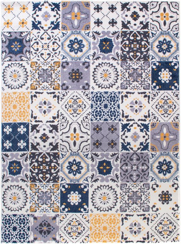 Dywan Valence 150 x 200 cm niebieski/złoty