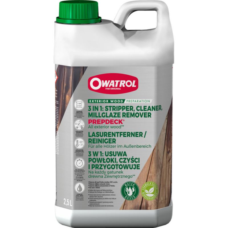 3w1: Usuwa powłoki, czyści i przygotowuje Owatrol Prepdeck 2.5L 1 szt.