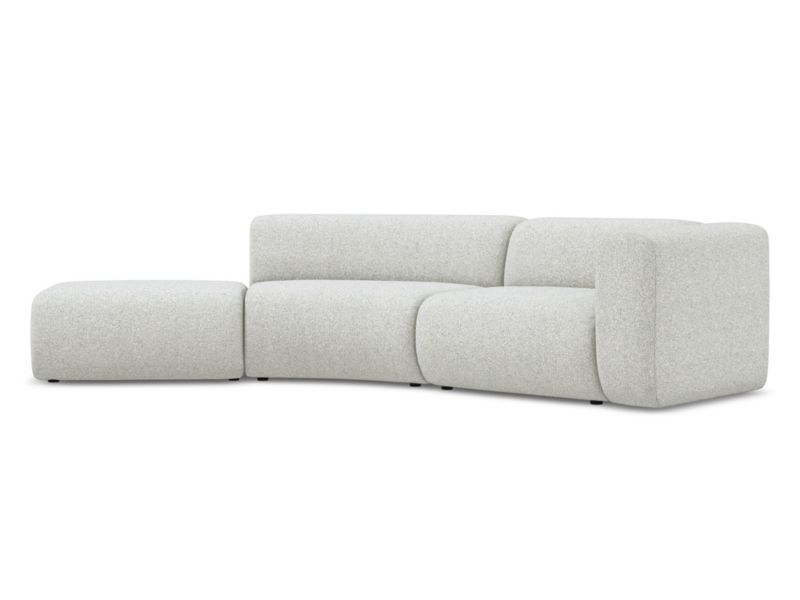 4-osobowa kanapa modułowa lewa Makamii Ekahi z tkaniny strukturalnej 335x166 cm beżowy 1 szt.