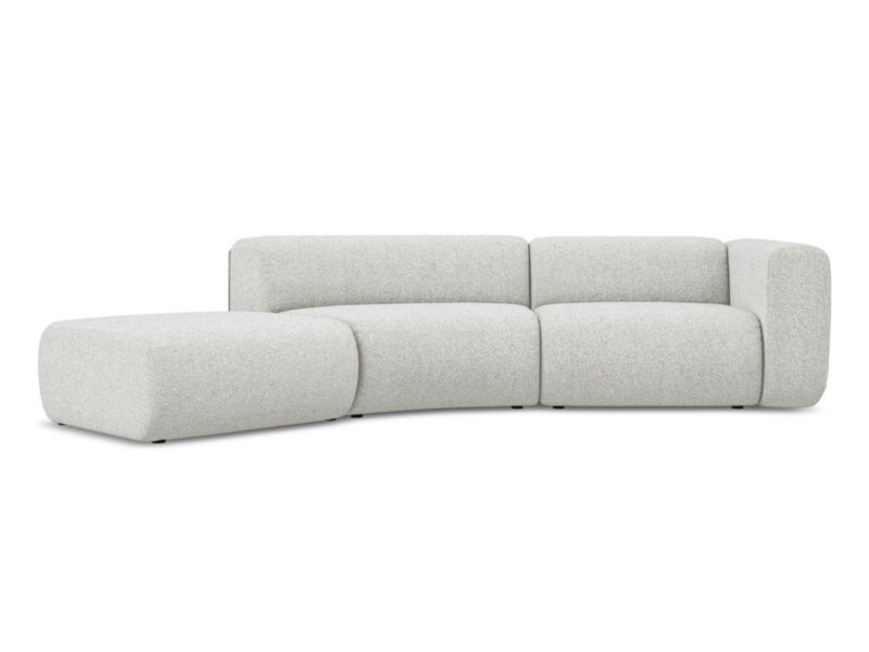 4-osobowa kanapa modułowa lewa Makamii Ekahi z tkaniny strukturalnej 335x166 cm beżowy 1 szt.