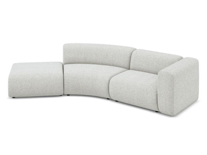 4-osobowa kanapa modułowa lewa Makamii Ekahi z tkaniny strukturalnej 335x166 cm beżowy 1 szt.