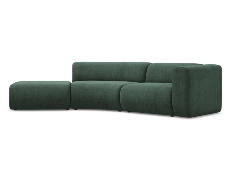 4-osobowa kanapa modułowa lewa Makamii Ekahi z tkaniny szenilowej 335x166 cm zielony 1 szt.