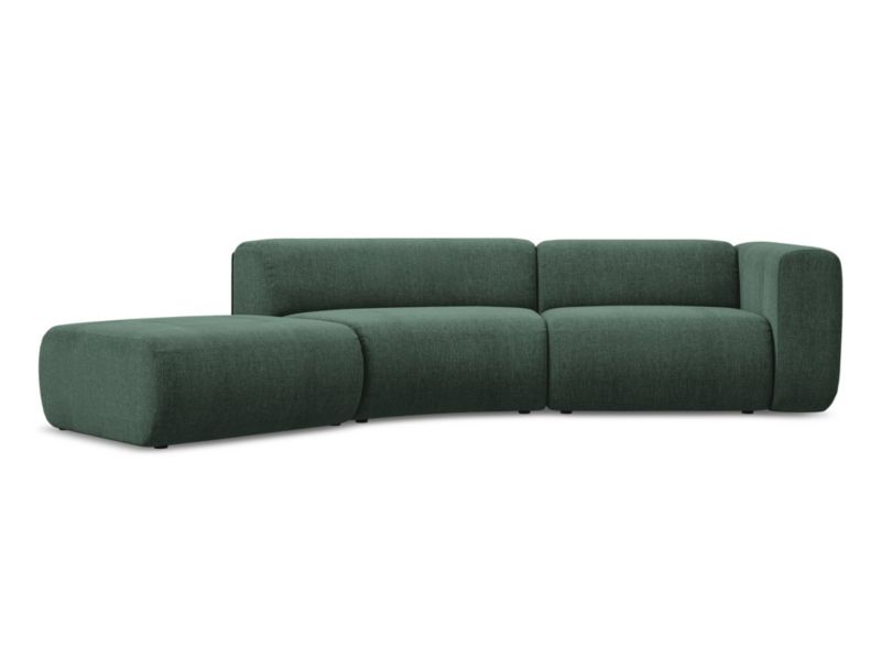 4-osobowa kanapa modułowa lewa Makamii Ekahi z tkaniny szenilowej 335x166 cm zielony 1 szt.