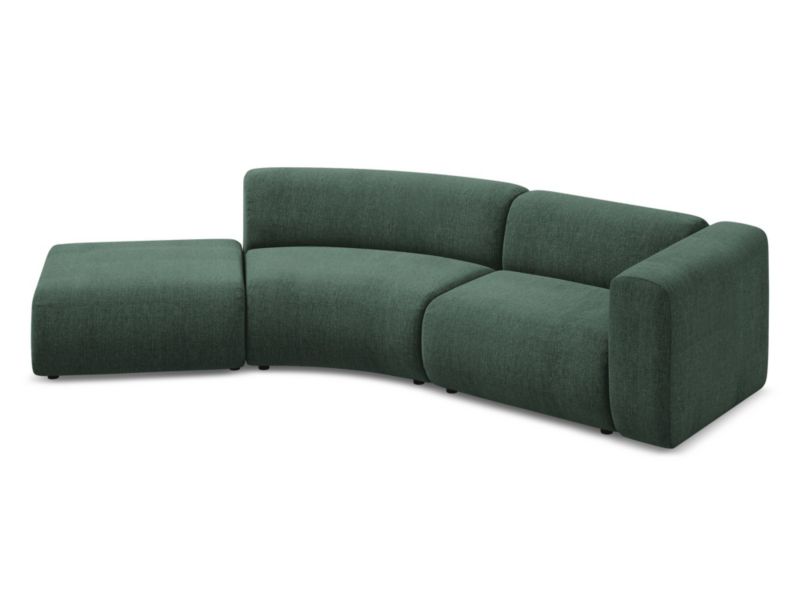4-osobowa kanapa modułowa lewa Makamii Ekahi z tkaniny szenilowej 335x166 cm zielony 1 szt.