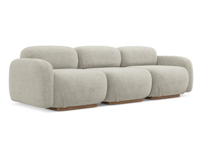 4-osobowa kanapa modułowa Makamii Ailani z tkaniną boucle 270x95 cm jasny beż 1 szt.