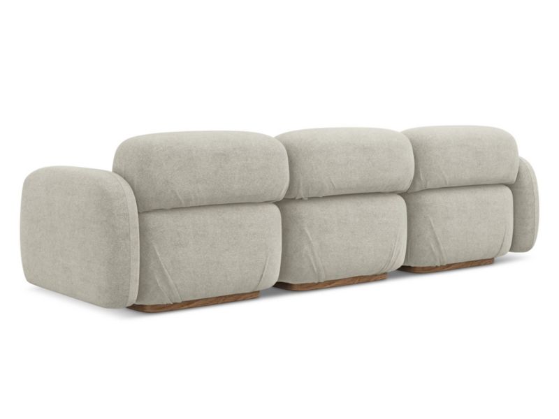 4-osobowa kanapa modułowa Makamii Ailani z tkaniną boucle 270x95 cm jasny beż 1 szt.