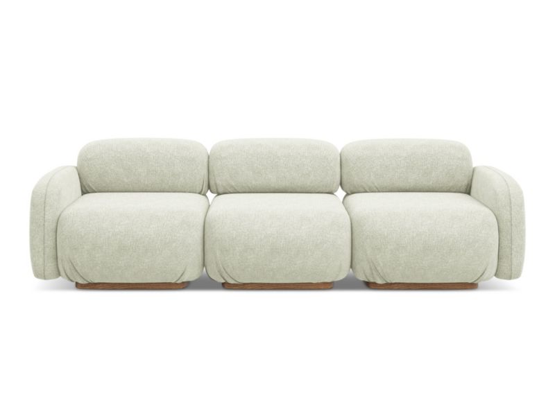 4-osobowa kanapa modułowa Makamii Ailani z tkaniny szenilowej 270x95 cm biały 1 szt.