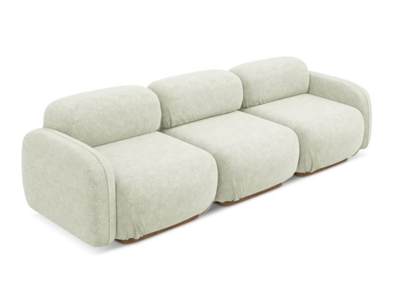 4-osobowa kanapa modułowa Makamii Ailani z tkaniny szenilowej 270x95 cm biały 1 szt.