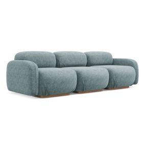 4-osobowa kanapa modułowa Makamii Ailani z tkaniny szenilowej 270x95 cm jeans 1 szt.