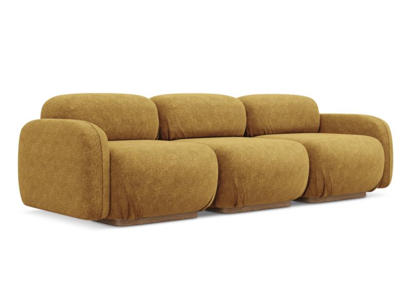 4-osobowa kanapa modułowa Makamii Ailani z tkaniny szenilowej 270x95 cm musztardowy 1 szt.