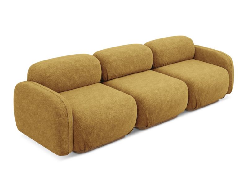 4-osobowa kanapa modułowa Makamii Ailani z tkaniny szenilowej 270x95 cm musztardowy 1 szt.