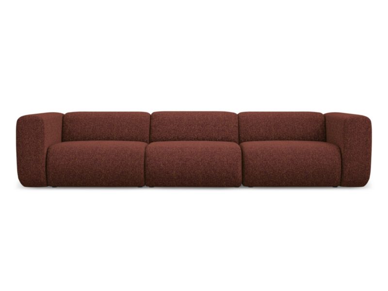 4-osobowa kanapa modułowa Makamii Ekahi z tkaniny strukturalnej 319x89 cm burgundowy 1 szt.