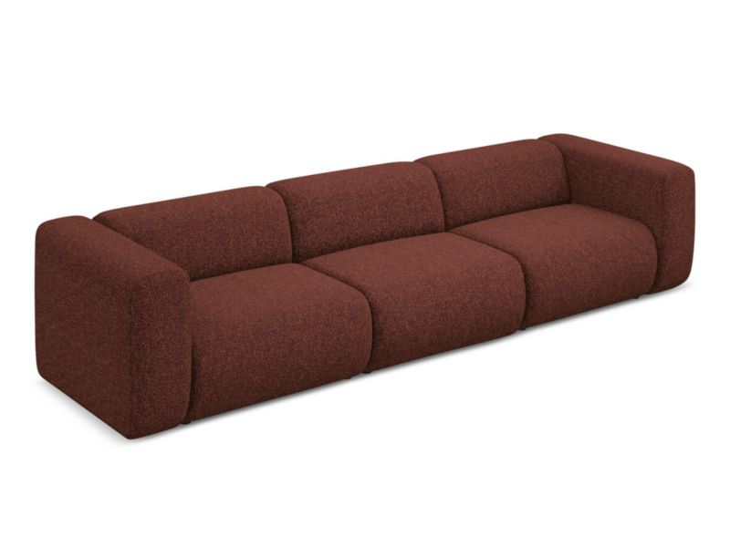 4-osobowa kanapa modułowa Makamii Ekahi z tkaniny strukturalnej 319x89 cm burgundowy 1 szt.