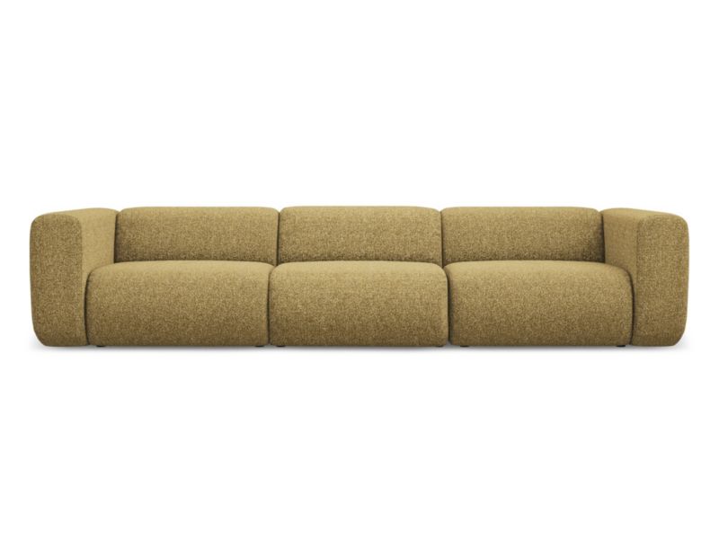 4-osobowa kanapa modułowa Makamii Ekahi z tkaniny strukturalnej 319x89 cm musztardowy 1 szt.