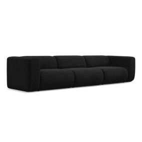 4-osobowa kanapa modułowa Makamii Ekahi z tkaniny szenilowej 319x89 cm czarny 1 szt.