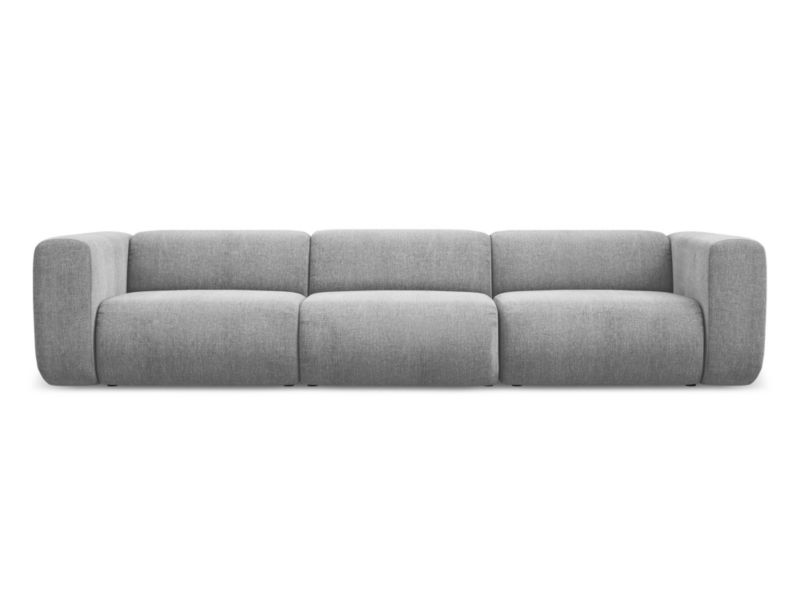 4-osobowa kanapa modułowa Makamii Ekahi z tkaniny szenilowej 319x89 cm jasny szary 1 szt.