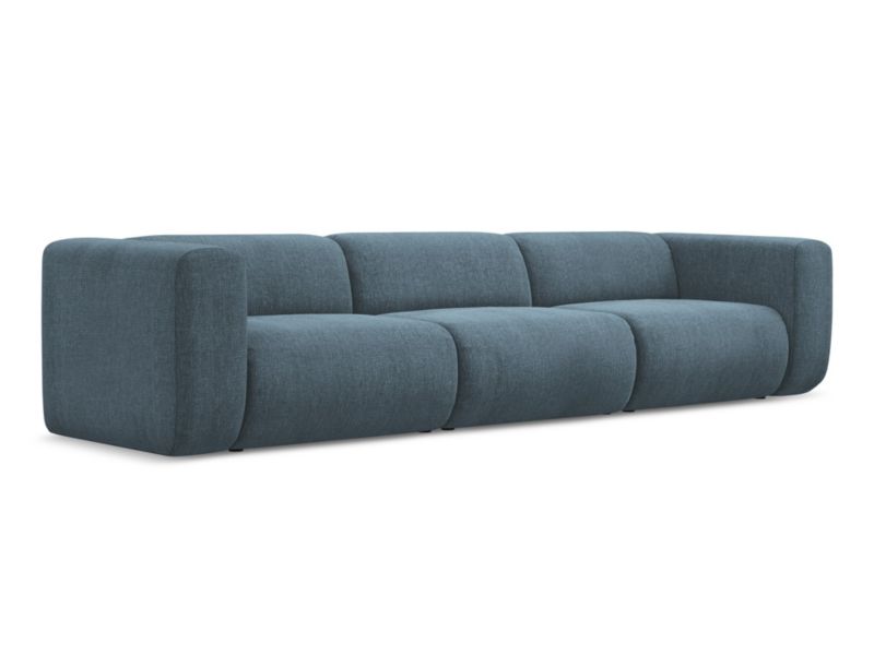4-osobowa kanapa modułowa Makamii Ekahi z tkaniny szenilowej 319x89 cm jeans 1 szt.