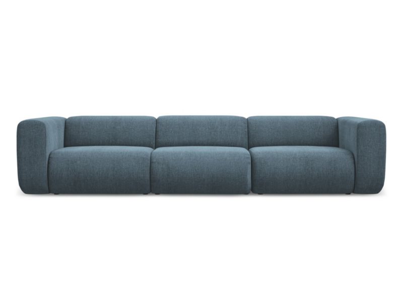 4-osobowa kanapa modułowa Makamii Ekahi z tkaniny szenilowej 319x89 cm jeans 1 szt.