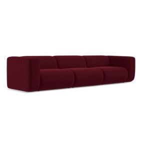 4-osobowa kanapa modułowa Makamii Ekahi z weluru 319x89 cm burgundowy 1 szt.