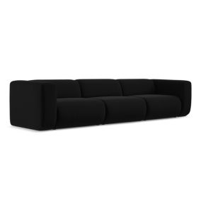 4-osobowa kanapa modułowa Makamii Ekahi z weluru 319x89 cm czarny 1 szt.