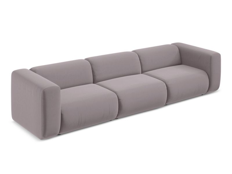 4-osobowa kanapa modułowa Makamii Ekahi z weluru 319x89 cm lawendowy 1 szt.