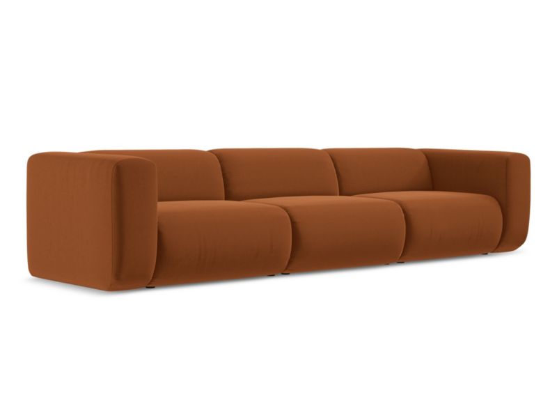 4-osobowa kanapa modułowa Makamii Ekahi z weluru 319x89 cm terakota 1 szt.