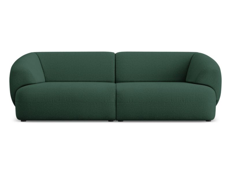 4-osobowa kanapa modułowa Makamii Moana z tkaniną boucle 232x98 cm butelkowa zieleń 1 szt.