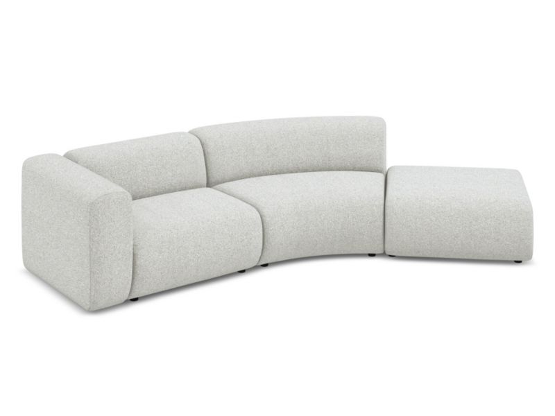 4-osobowa kanapa modułowa prawa Makamii Ekahi z tkaniny strukturalnej 335x166 cm beżowy 1 szt.