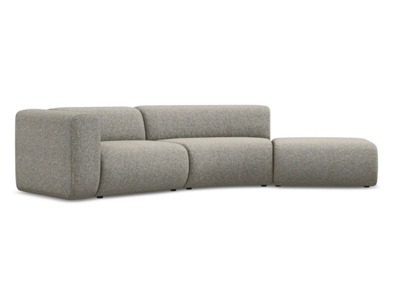 4-osobowa kanapa modułowa prawa Makamii Ekahi z tkaniny strukturalnej 335x166 cm ciemny beż 1 szt.