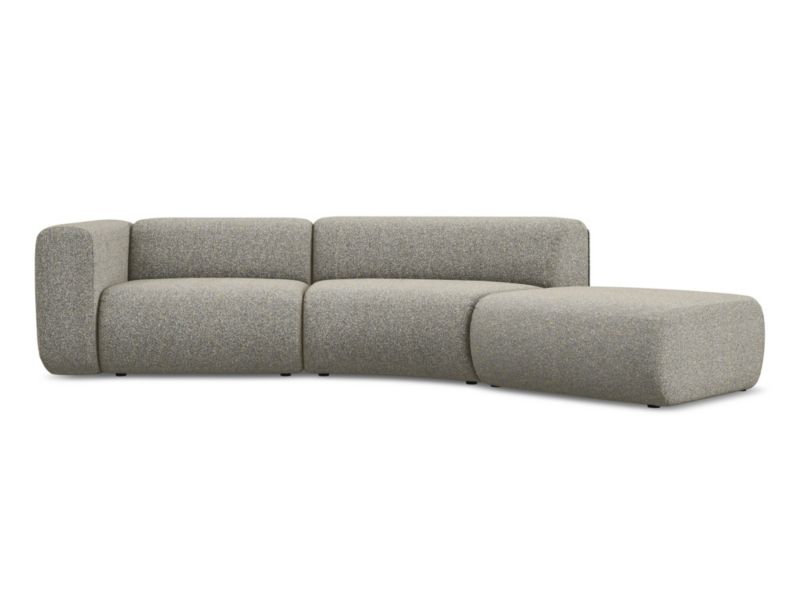 4-osobowa kanapa modułowa prawa Makamii Ekahi z tkaniny strukturalnej 335x166 cm ciemny beż 1 szt.