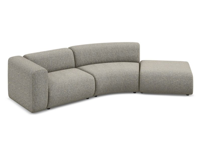 4-osobowa kanapa modułowa prawa Makamii Ekahi z tkaniny strukturalnej 335x166 cm ciemny beż 1 szt.