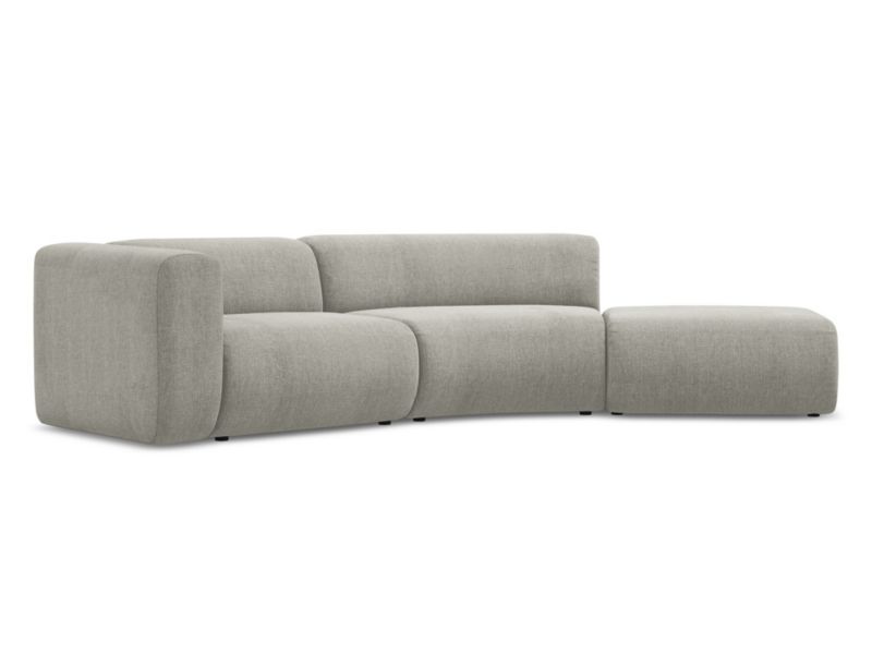 4-osobowa kanapa modułowa prawa Makamii Ekahi z tkaniny szenilowej 335x166 cm beżowy 1 szt.