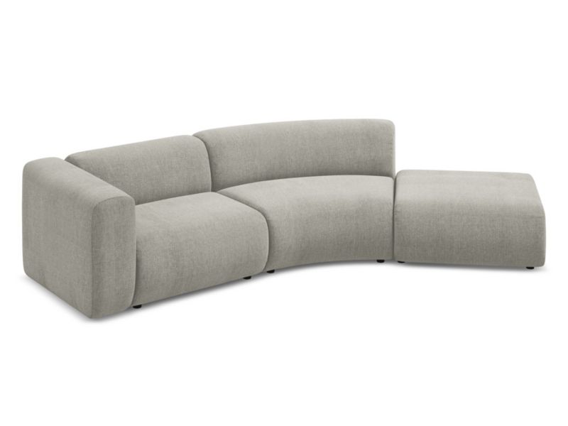 4-osobowa kanapa modułowa prawa Makamii Ekahi z tkaniny szenilowej 335x166 cm beżowy 1 szt.