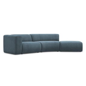 4-osobowa kanapa modułowa prawa Makamii Ekahi z tkaniny szenilowej 335x166 cm jeans 1 szt.