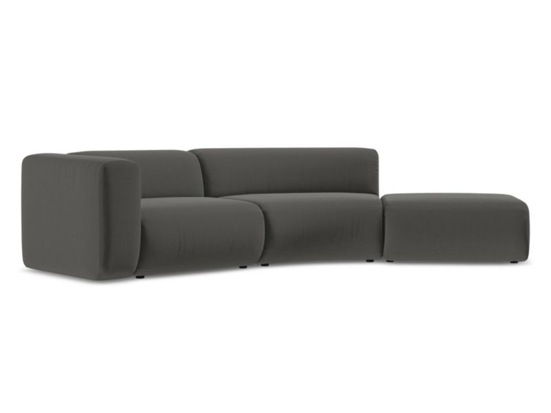 4-osobowa kanapa modułowa prawa Makamii Ekahi z weluru 335x166 cm stalowy 1 szt.