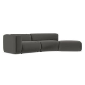 4-osobowa kanapa modułowa prawa Makamii Ekahi z weluru 335x166 cm stalowy 1 szt.