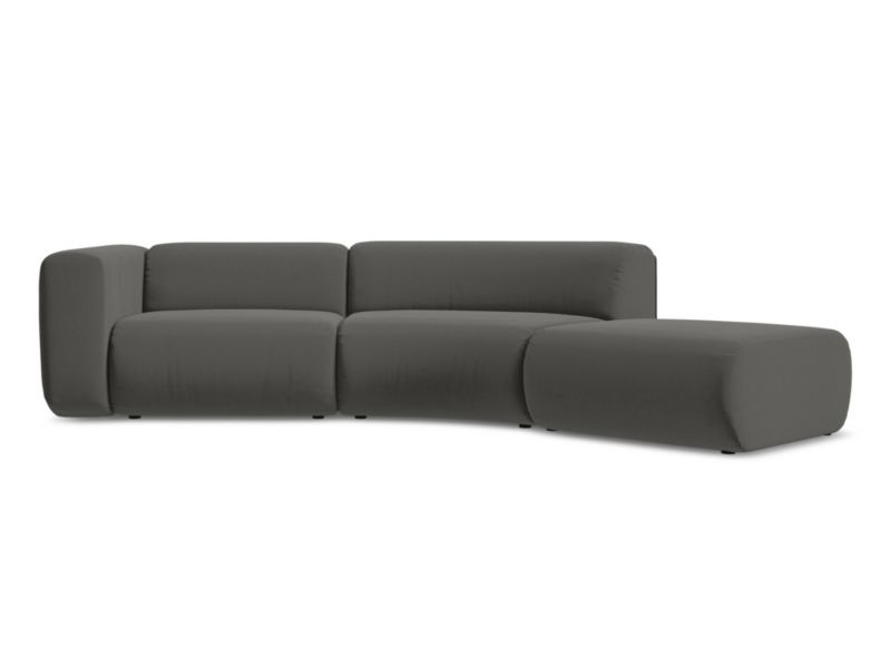 4-osobowa kanapa modułowa prawa Makamii Ekahi z weluru 335x166 cm stalowy 1 szt.