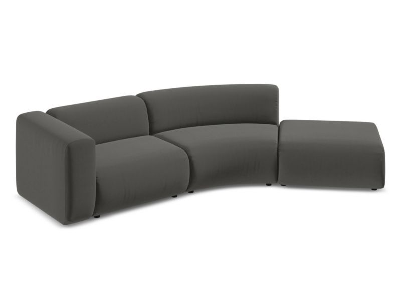 4-osobowa kanapa modułowa prawa Makamii Ekahi z weluru 335x166 cm stalowy 1 szt.