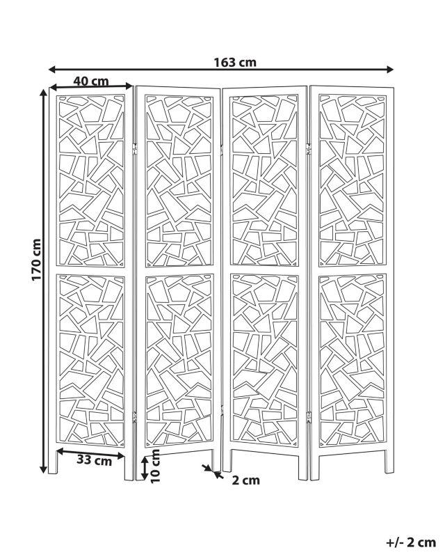 4-panelowy parawan pokojowy Pianlargo Czarny 1 szt.