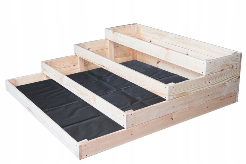 4-Piętrowy Warzywniak SunWood Inspekt Drewniany Skrzynia Zielnik 120x120cm + Poradnik 1 szt.