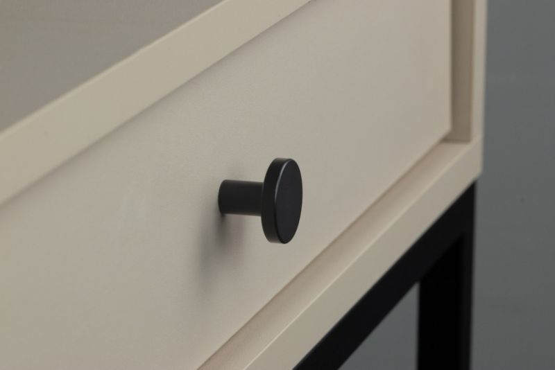 4 x Gałka meblowa okrągła czarna metalowa 2,5 cm 4 szt